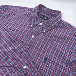 Ralph Lauren Button‎ Up Shirt Men's Large Long Sleeve Plaid Classic Fit Casual